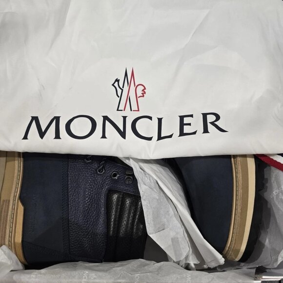 $875- Moncler Peka Men's Navy Padded Collar Round Toe Lace Up Hiking Boots-44/11 - Picture 9 of 11